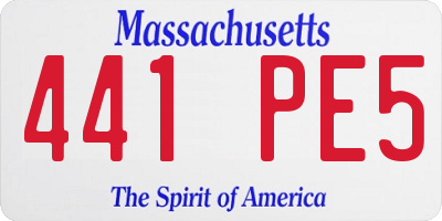 MA license plate 441PE5