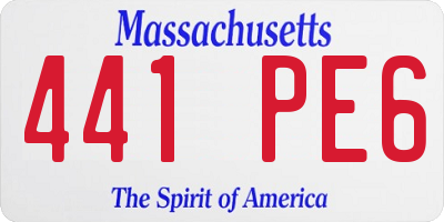 MA license plate 441PE6