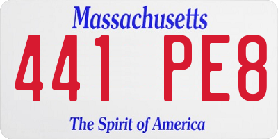 MA license plate 441PE8