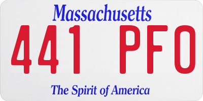 MA license plate 441PF0