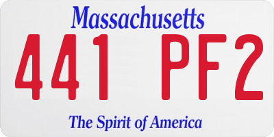 MA license plate 441PF2