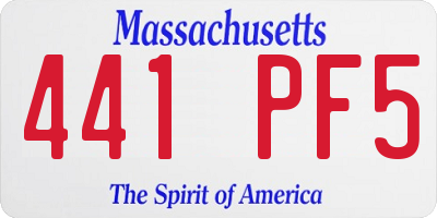 MA license plate 441PF5