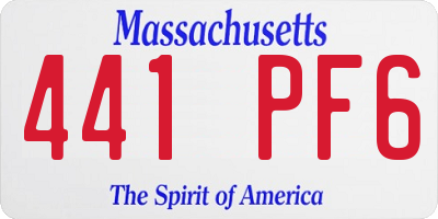 MA license plate 441PF6