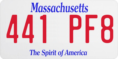 MA license plate 441PF8