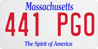MA license plate 441PG0