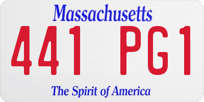 MA license plate 441PG1
