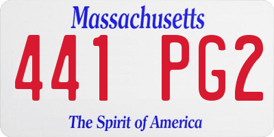 MA license plate 441PG2