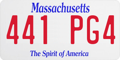 MA license plate 441PG4