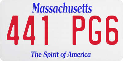 MA license plate 441PG6
