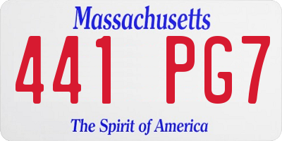 MA license plate 441PG7