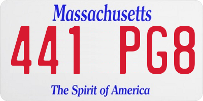 MA license plate 441PG8