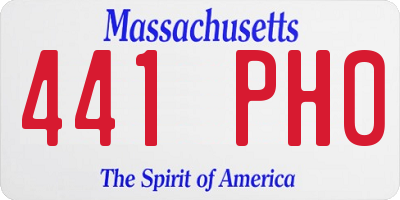 MA license plate 441PH0