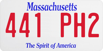 MA license plate 441PH2