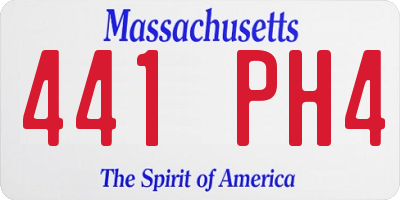 MA license plate 441PH4