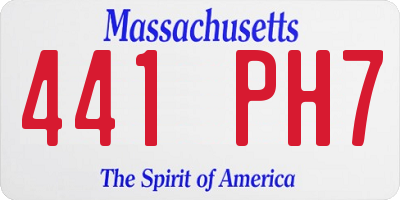 MA license plate 441PH7