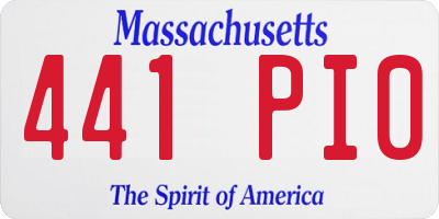 MA license plate 441PI0