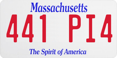 MA license plate 441PI4