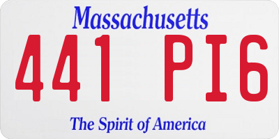MA license plate 441PI6