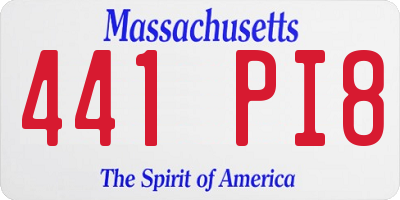 MA license plate 441PI8