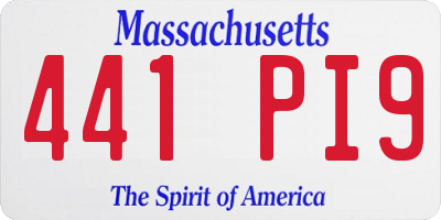 MA license plate 441PI9