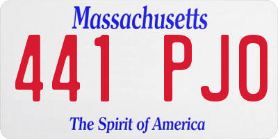 MA license plate 441PJ0