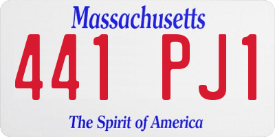 MA license plate 441PJ1