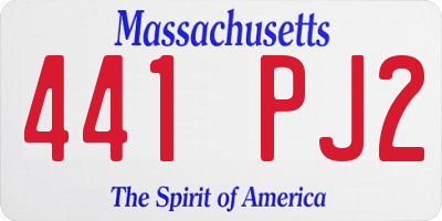 MA license plate 441PJ2