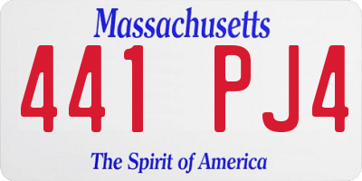 MA license plate 441PJ4