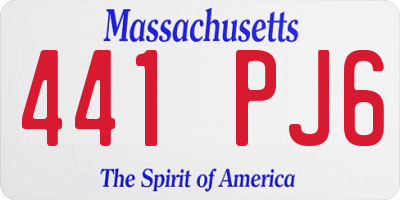 MA license plate 441PJ6