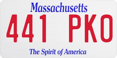 MA license plate 441PK0