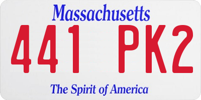 MA license plate 441PK2