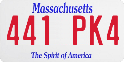MA license plate 441PK4