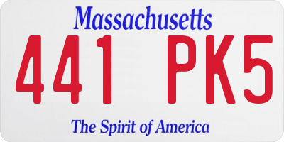 MA license plate 441PK5