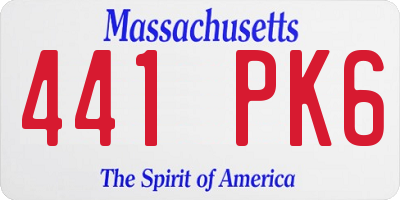 MA license plate 441PK6