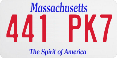 MA license plate 441PK7