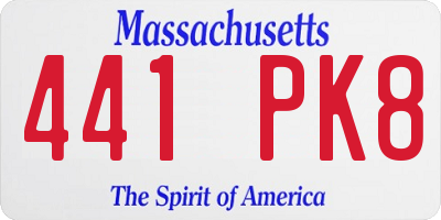 MA license plate 441PK8