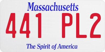 MA license plate 441PL2