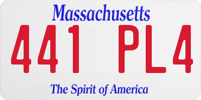 MA license plate 441PL4