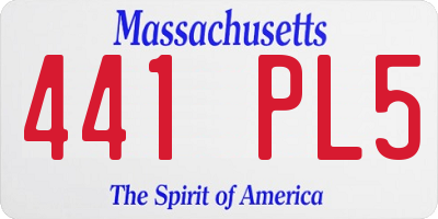 MA license plate 441PL5