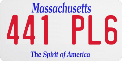 MA license plate 441PL6