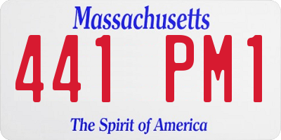 MA license plate 441PM1