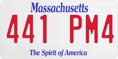 MA license plate 441PM4