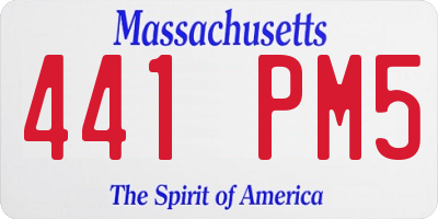 MA license plate 441PM5