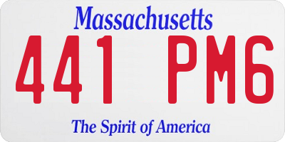 MA license plate 441PM6