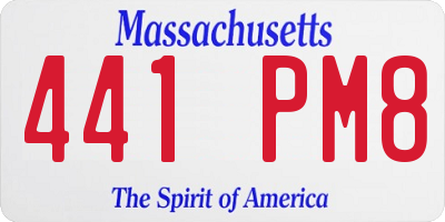 MA license plate 441PM8