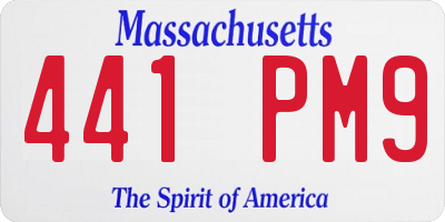MA license plate 441PM9