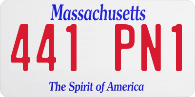 MA license plate 441PN1