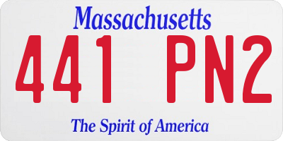 MA license plate 441PN2