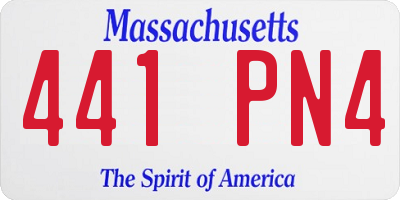 MA license plate 441PN4