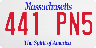 MA license plate 441PN5